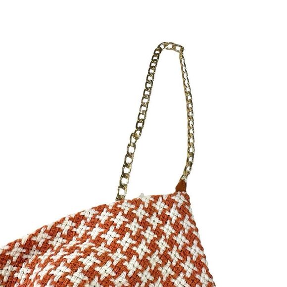 Cider Orange Tweed‎ Houndstooth Crop Top, XL - Picture 6 of 9